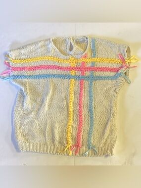 Bostonian Tops Hand Knit in Korea Colorful short sleeve top